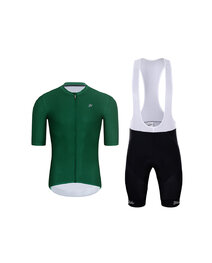HOLOKOLO Cycling short sleeve jersey and shorts - AEROLITE - black/green